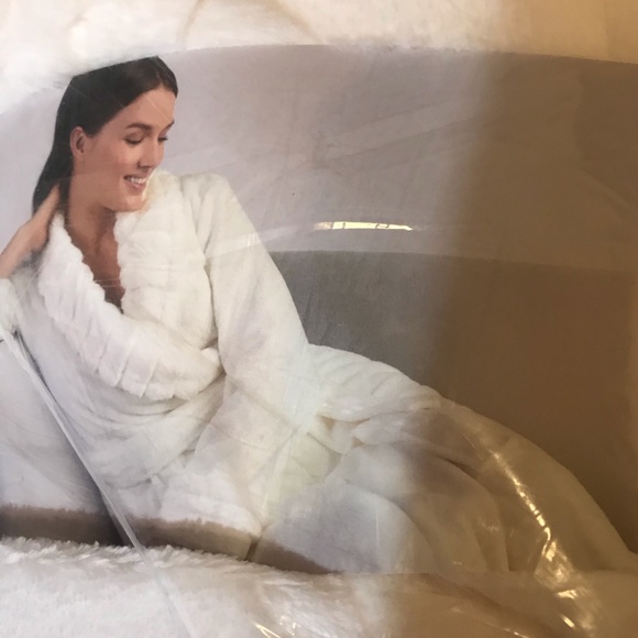 Carole Hochman Plush Wrap Robe Ivory Luxury Soft S - Picture 2 of 8